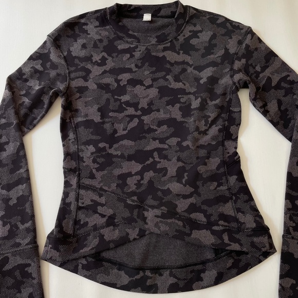 Lululemon WomenTop Sz4 Athletic Camo Jacquard Fitted Running Yoga Performance - Picture 3 of 13
